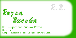 rozsa mucska business card