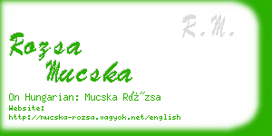 rozsa mucska business card